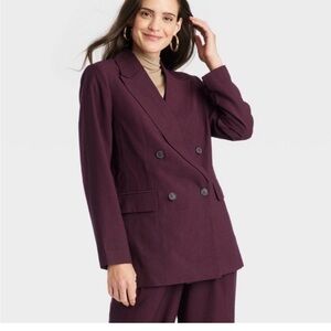 a new day Women's Plum Double-Breasted Blazer